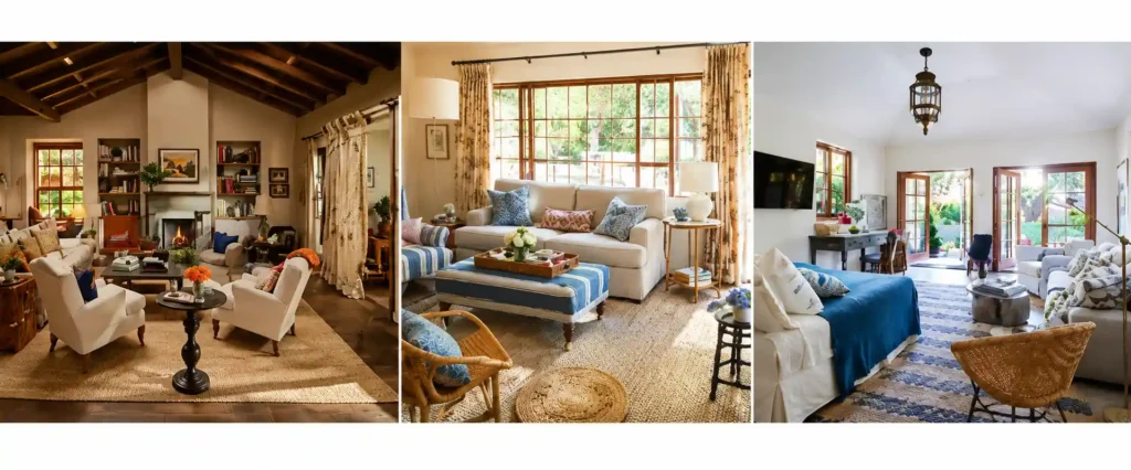 Nancy Meyers Style in Living Rooms and Bedrooms